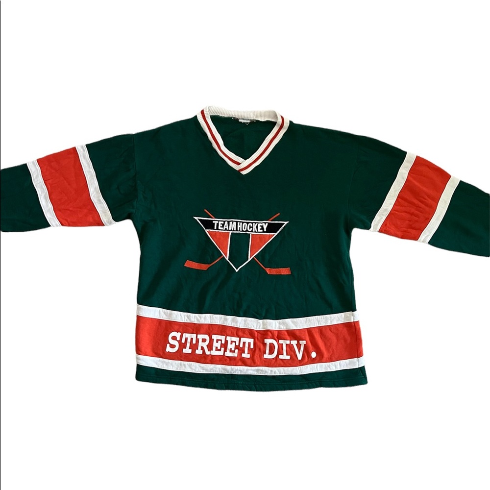 Mens Vintage Green & Orange Team Hockey Sweater